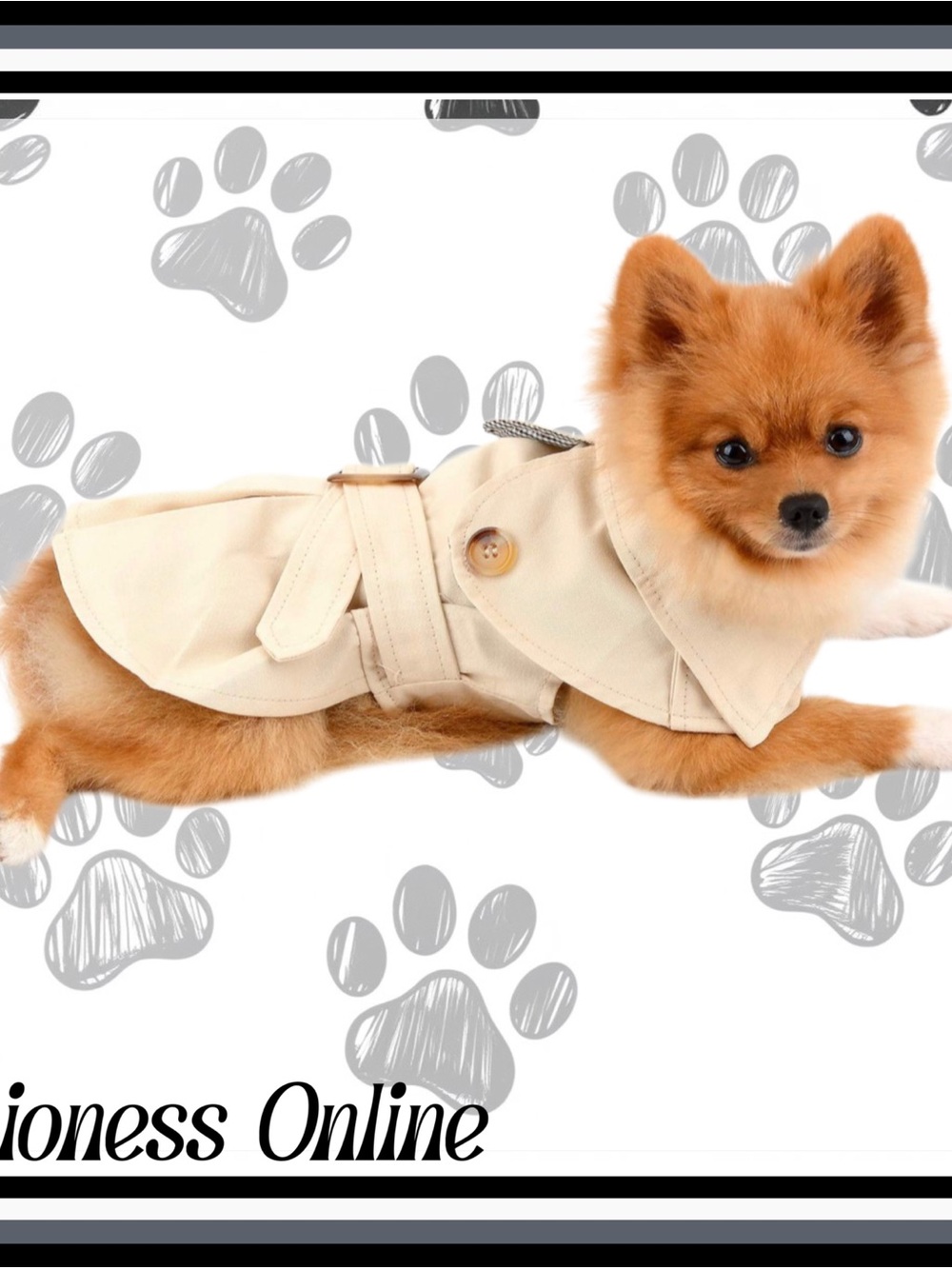 Beige Dog Trench Coat - Stylish Pet Raincoat S/M
